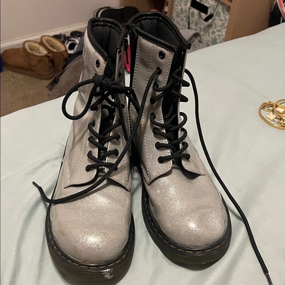 Dr. Martens Silver Lace Up Boots